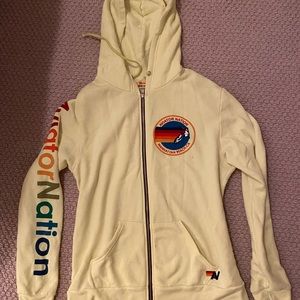 Aviator Nation unisex zip hoodie neon yellow XL